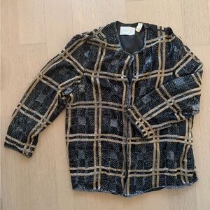 VINTAGE 100% SILK BEADED EMBELLISHED JACKET